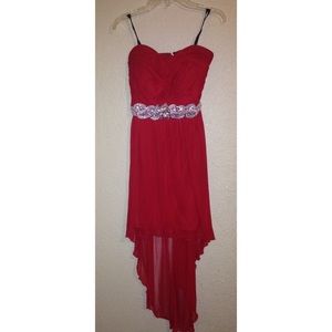 Red high low homecoming dress