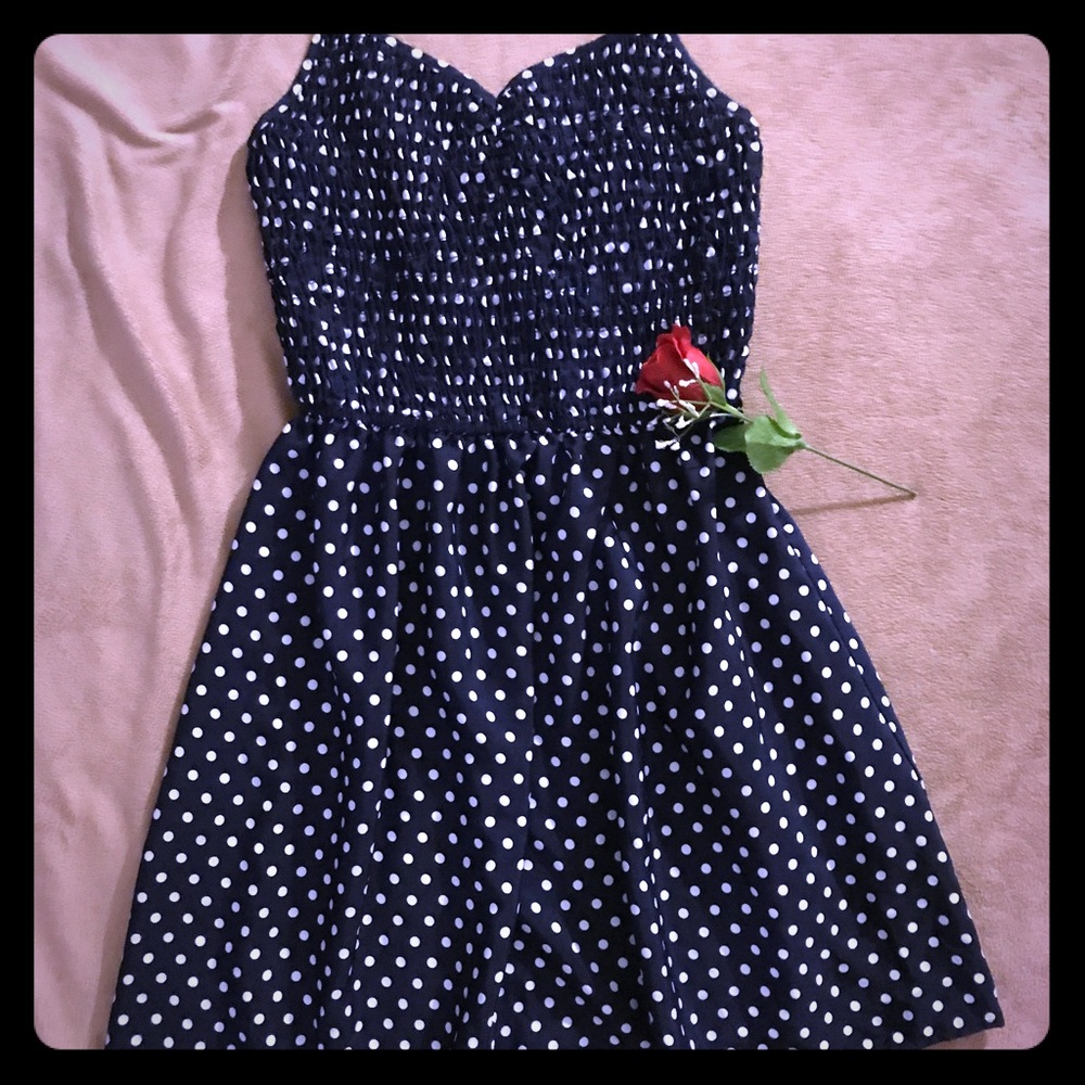 Polka dot blue dress