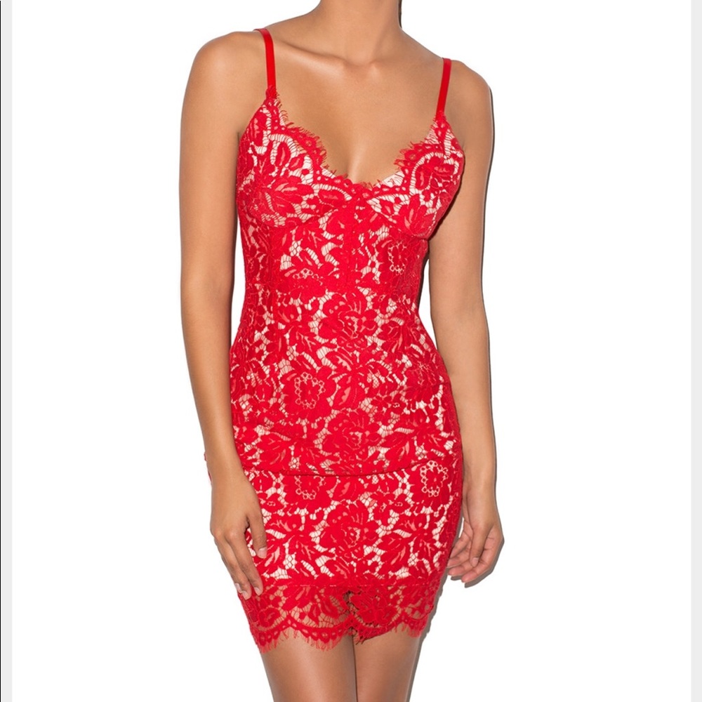 TOPSHOP Red lace bustier dress - House of CB🔥💋