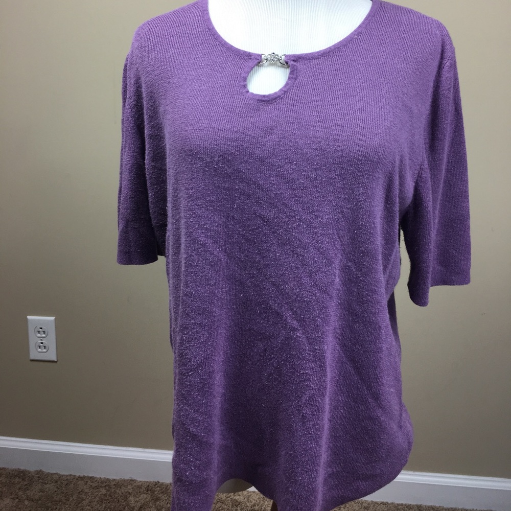 SAG harbor women's boat neck short sleeve shirt.