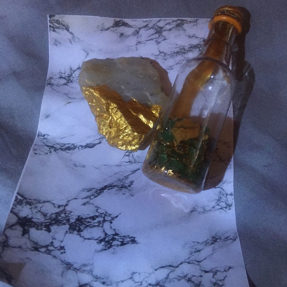 Gold painted stones