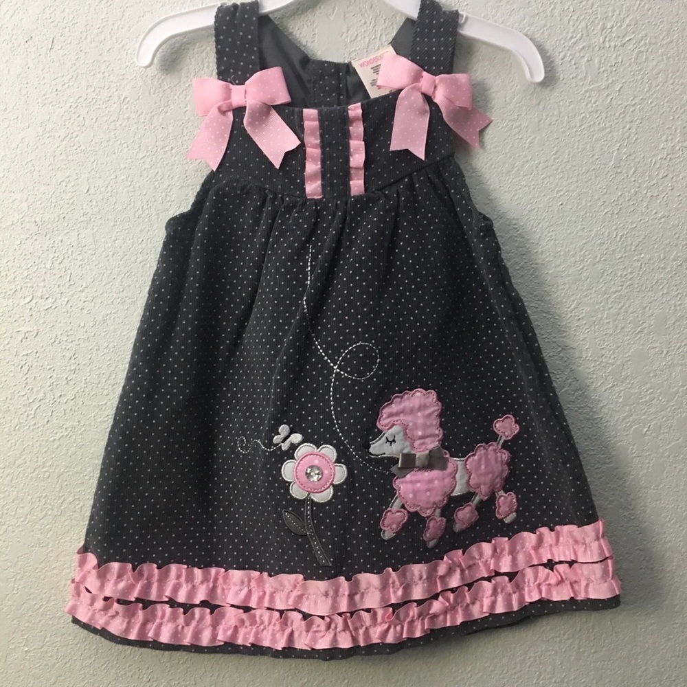 Polka dot corduroy dress