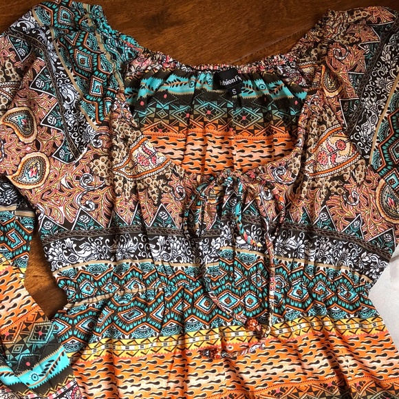 Boho Patterned Tunic top/Dress - Picture 2 of 5