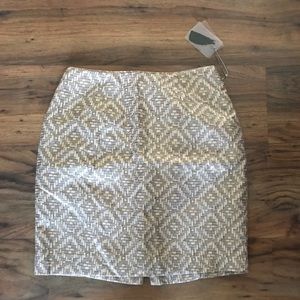 Gold Pencil Skirt with Metallic Accent Gold Pencil Skirt with Metallic Accent