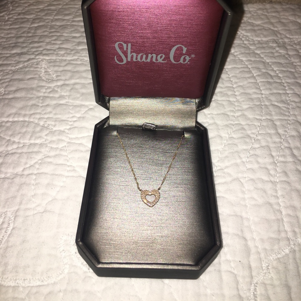 Shane Co Double Halo Heart Diamond Necklace