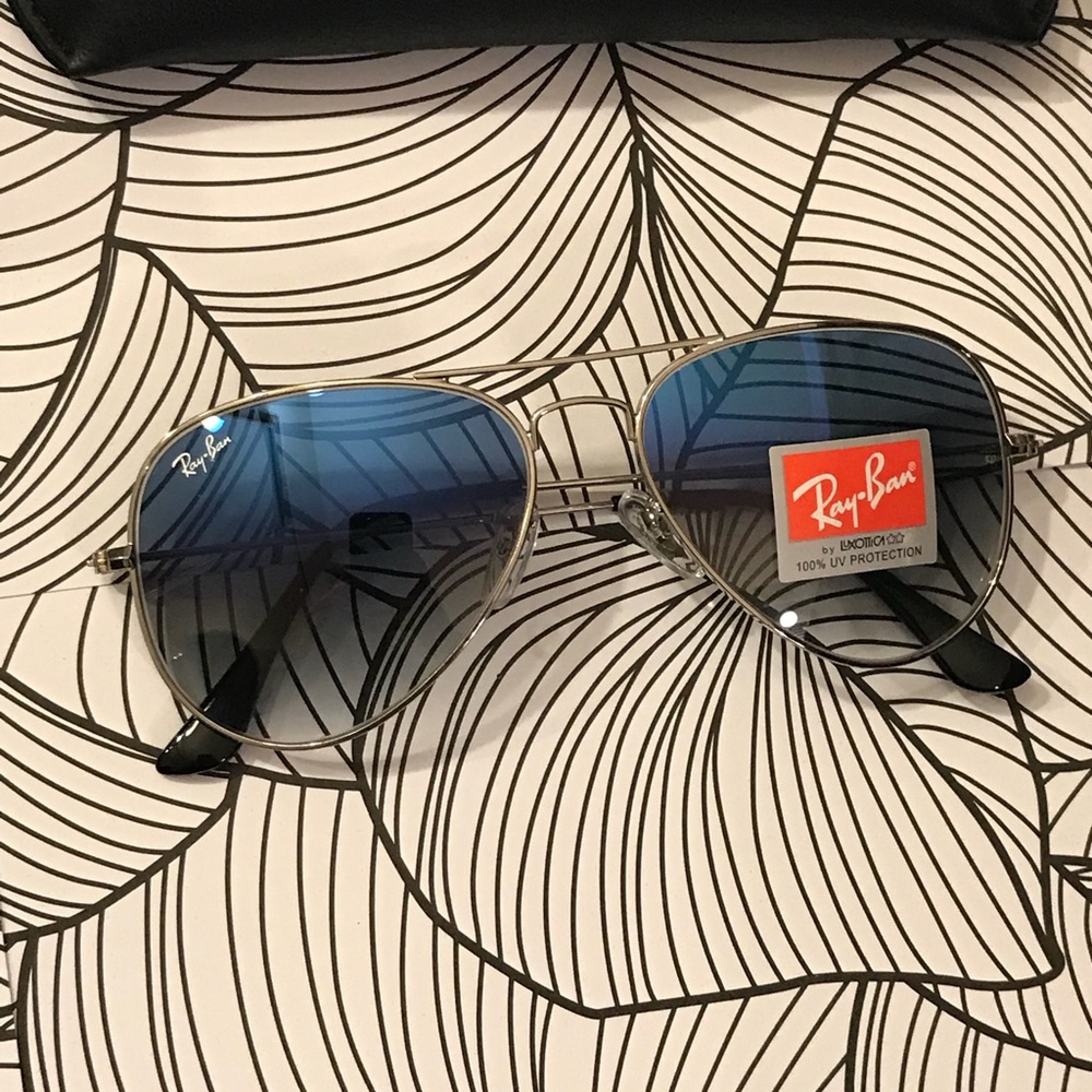 Gradient blue ray ban aviator sunglasses size 58 - Picture 5 of 6
