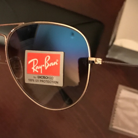 Gradient blue ray ban aviator sunglasses size 58 - Picture 2 of 6