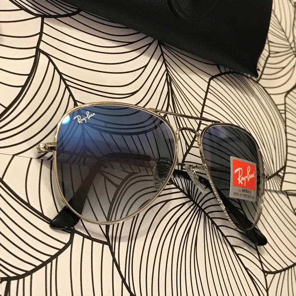 Gradient blue ray ban aviator sunglasses size 58 - Picture 6 of 6