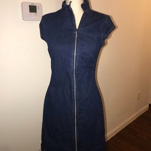 Blue jean zip up dress old navy Blue jean zip up dress old navy