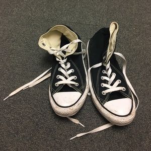 Women's Black High Top Converse size 8