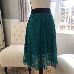 LuLaRoe Skirt LOLA NEW Lace Skirt Women's Teal XXS LuLaRoe Skirt LOLA NEW Lace Skirt Women's Teal XXS