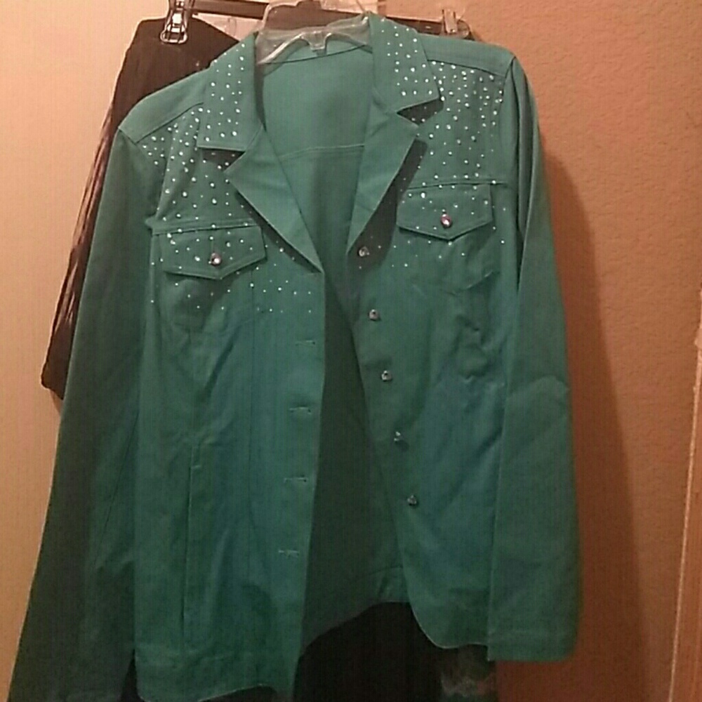Turquoise denim jacket