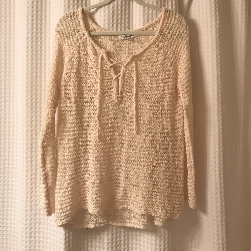 Cupcakes and Cashmere Lace Up Sweater