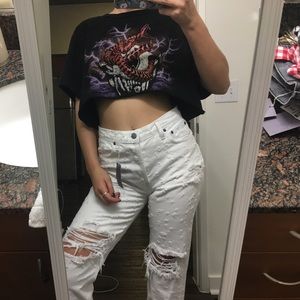 Cropped snake graphic tee