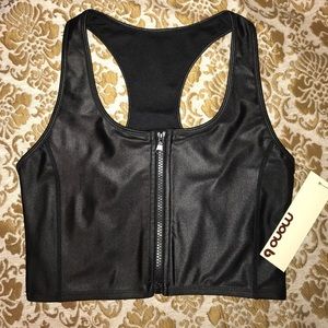 Racer back zip front bra top