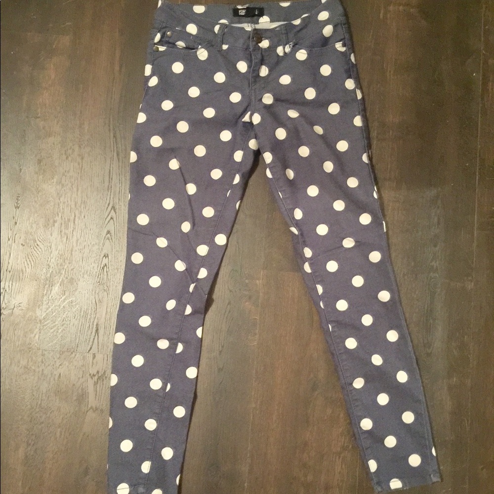 Polka dot skinny jeans