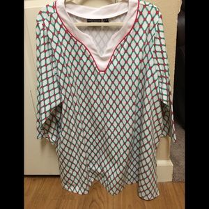 Susan Graver Cotton Modal Split Neck Top