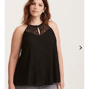 Torrid Lace Goddess Neck Tank Top (Size 1)