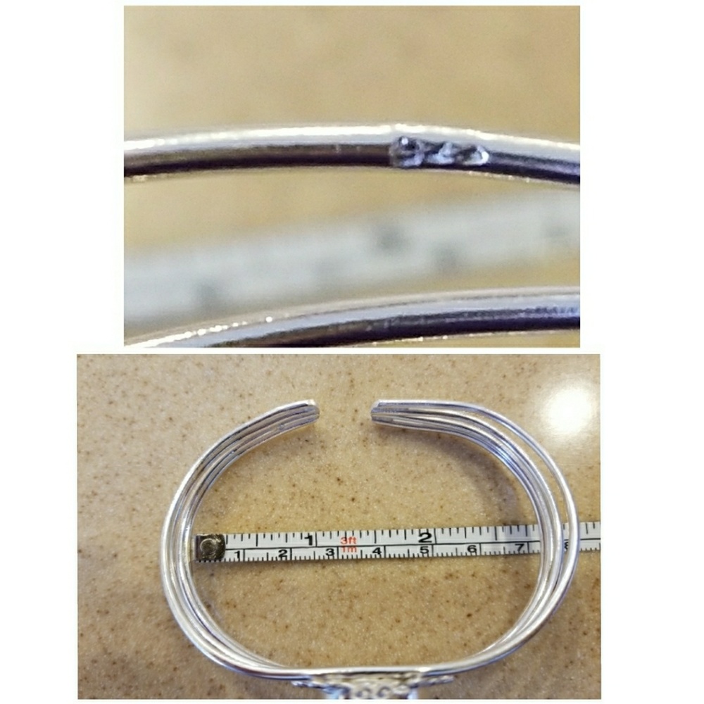Genuine 70ct Milky Opal Cabochon Cuff Bracelet - Picture 4 of 4