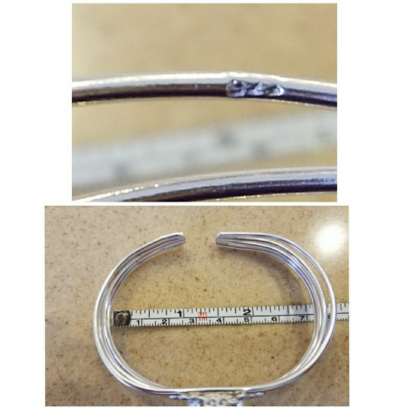 Genuine 70ct Milky Opal Cabochon Cuff Bracelet - Picture 4 of 4