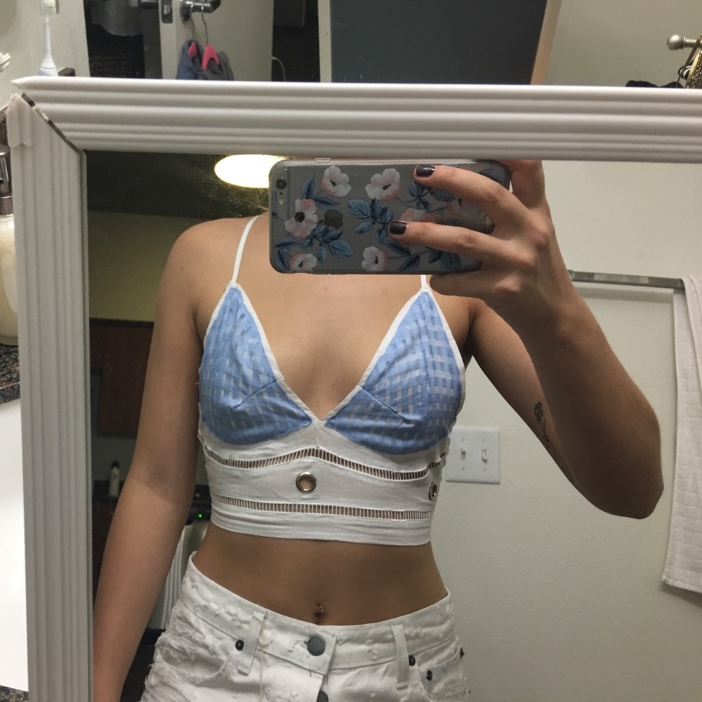 Gingham & grommet bralette