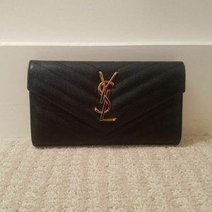 Saint laurent large monogram wallet clutch