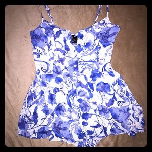 Floral romper button up