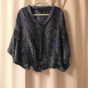 Elizabeth and James Blue Snake Print Top