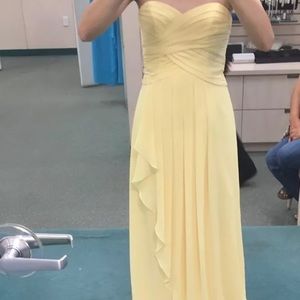 David's bridal strapless chiffon dress, size 2