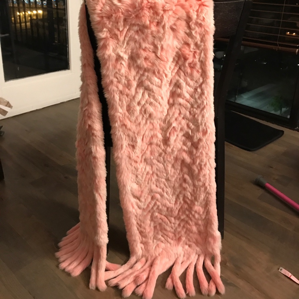 LARGE PINK REX RABBIT PINK SHAWL