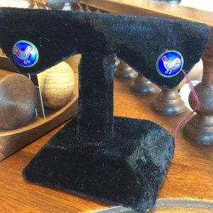 Painted Enamel Birdie Stud Earrings ARTSY Painted Enamel Birdie Stud Earrings ARTSY