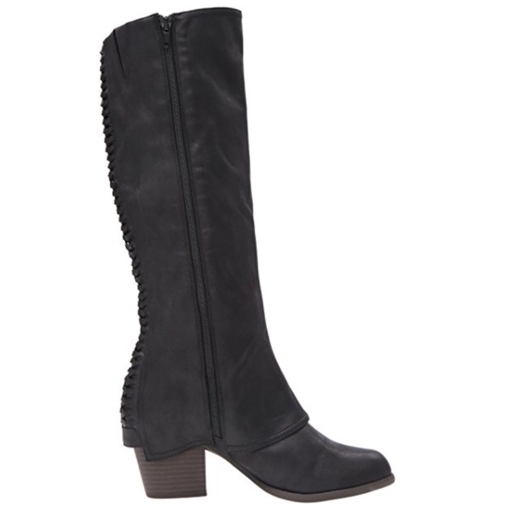 Black Braided Woven Cuffed Western Boot - Picture 5 of 5