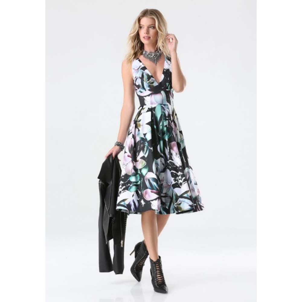 Bebe floral print midi gown
