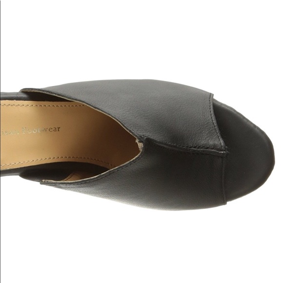 Cork Black Leather Wedge Platform Sandal - Picture 4 of 8