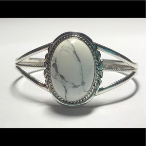 Howlite Sterling Silver Cuff
