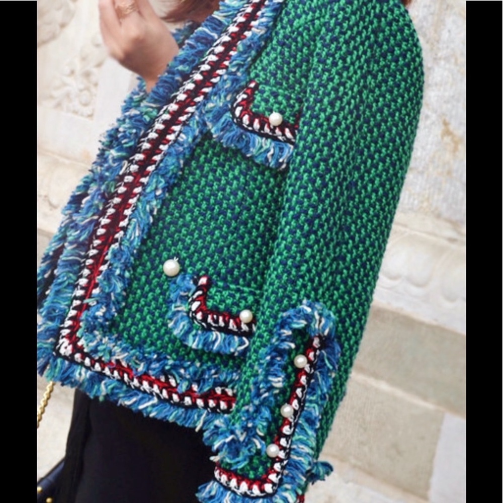 Fringed Tweed Jacket