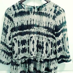 Petticoat Alley Women's Blouse Top Small Brown Sli