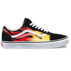 RARE worn once Flame Old Skool Vans