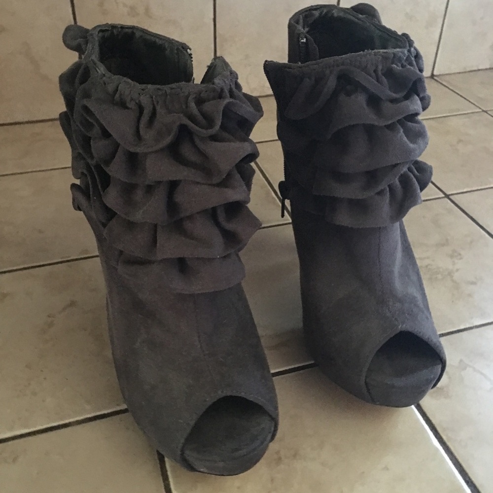 Wild Diva Peep Toe Boots