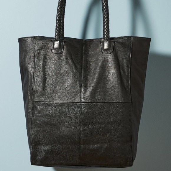 Anthropologie Black leather tote - Picture 2 of 8