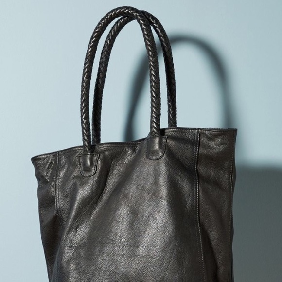 Anthropologie Black leather tote - Picture 3 of 8