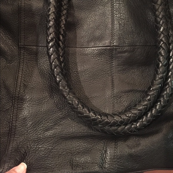 Anthropologie Black leather tote - Picture 7 of 8