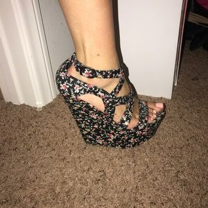 Floral wedges by Forever 21 Floral wedges by Forever 21