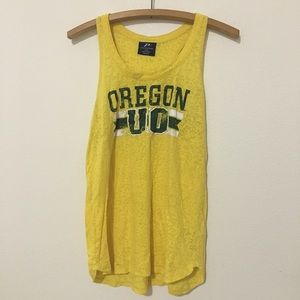 Oregon Ducks Yellow Racerback Tank Top Large Oregon Ducks Yellow Racerback Tank Top Large