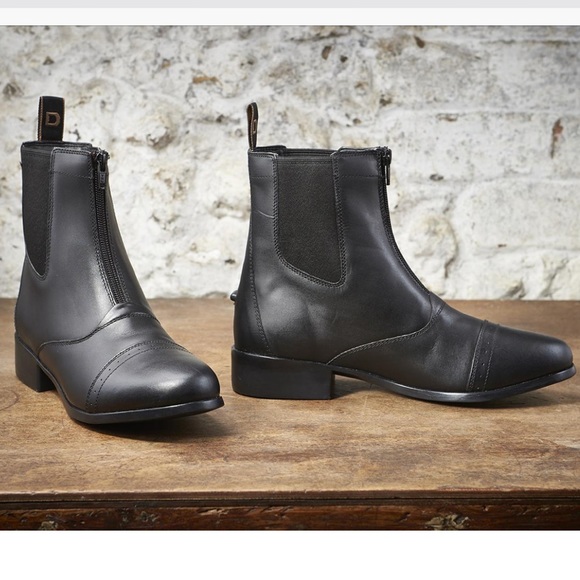 Distressed Black Zip Up Boots - Picture 2 of 5