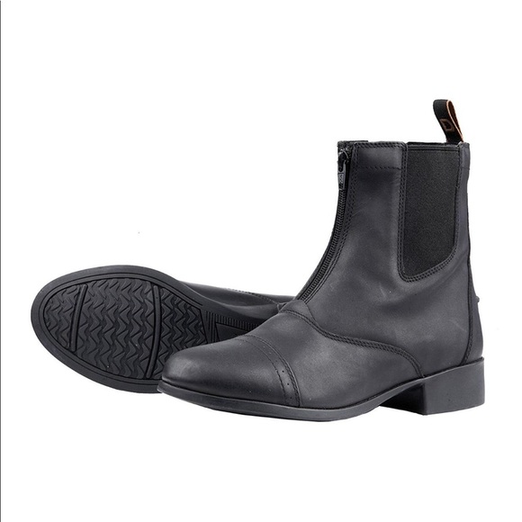 Distressed Black Zip Up Boots - Picture 3 of 5