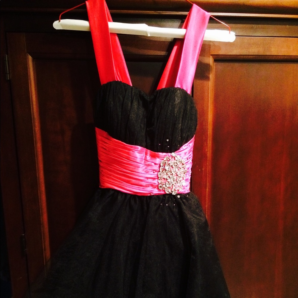 Pink and Black Homecoming/Prom Dress