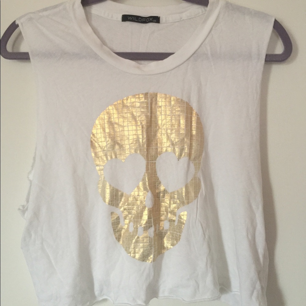 Wildfox skull print sleeveless t-shirt