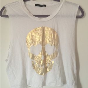 Wildfox skull print sleeveless t-shirt Wildfox skull print sleeveless t-shirt