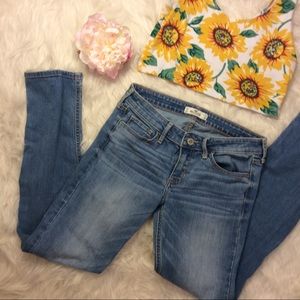 Hollister Blue Jeans Skinny Low Rise Straight Cut